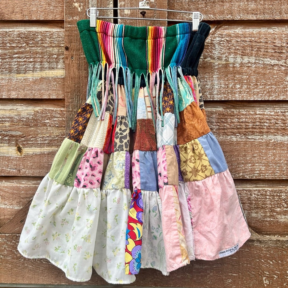 Poor Pitiful Pearl Handmade Upcycled Patchwork Babydoll Dress - Picture 2 of 5